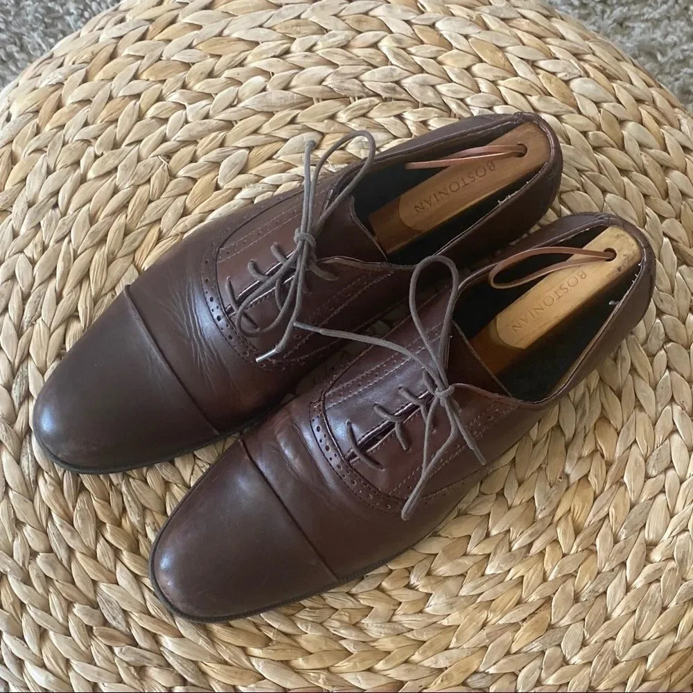 Original Penguin Premium Brown Leather Oxfords - Picture 2 of 8